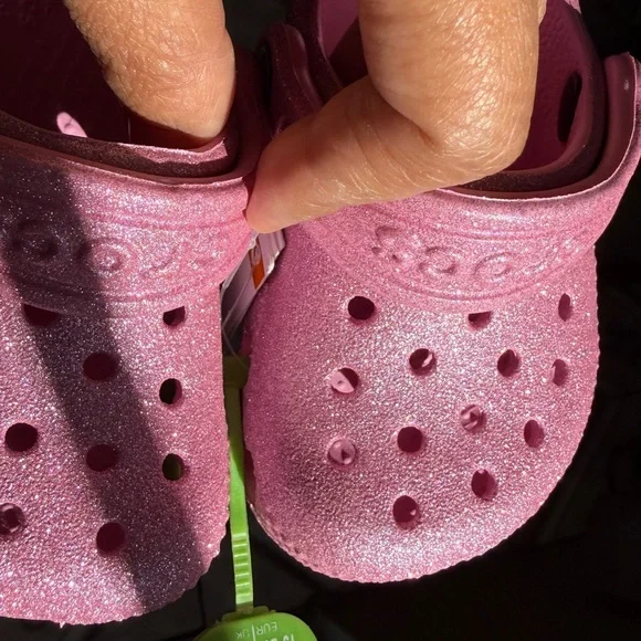 Crocs Kids' Sparkle Clogs in Pink - Picture 7 of 7